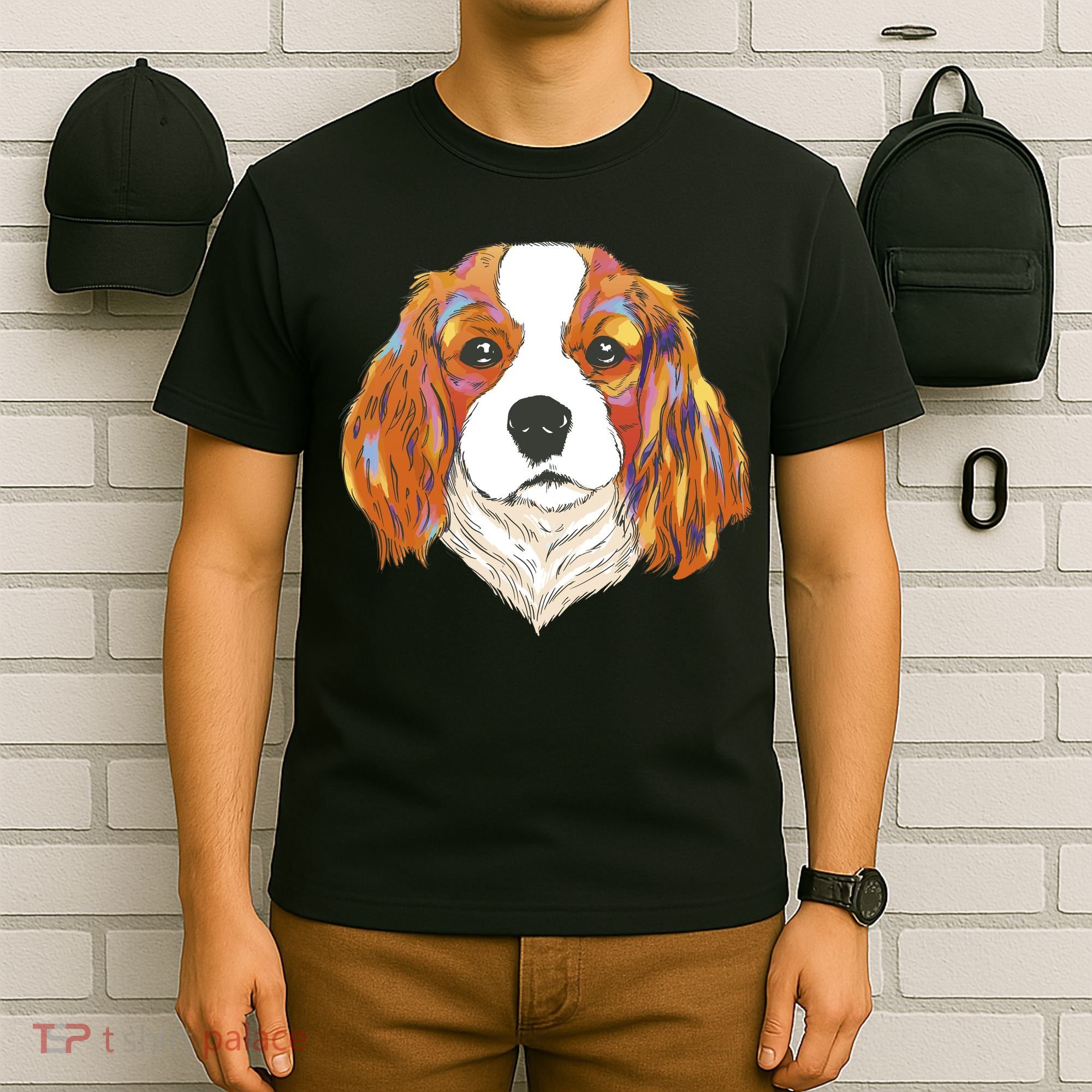 Cavalier King Spaniel Colorful Dog T-Shirt