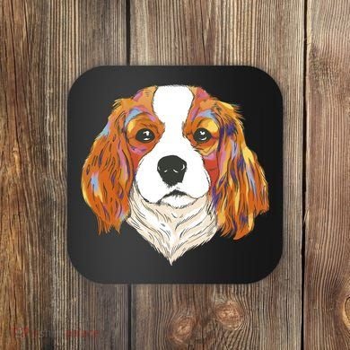 Cavalier King Spaniel Colorful Dog Coaster