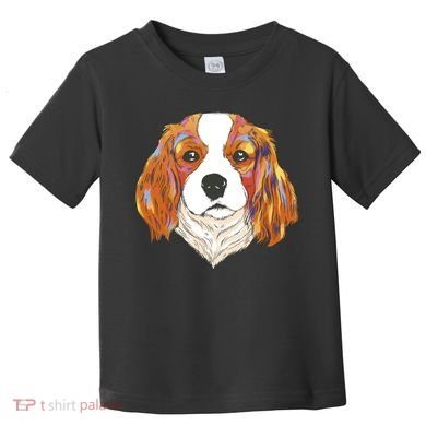 Cavalier King Spaniel Colorful Dog Toddler T-Shirt