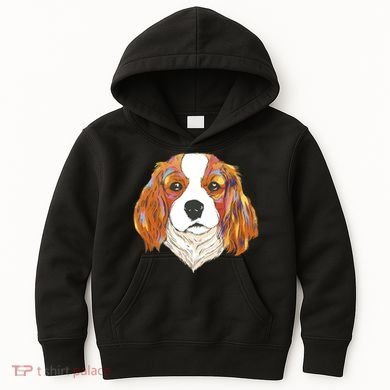 Cavalier King Spaniel Colorful Dog Kids Hoodie
