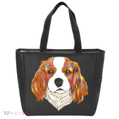 Cavalier King Spaniel Colorful Dog Tote Bag