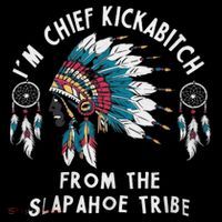 Chief Kickabitch Slapahoe Tribe Funny Native Women's Hoodie thumb 2