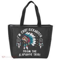 Chief Kickabitch Slapahoe Tribe Funny Native Tote Bag thumb 0