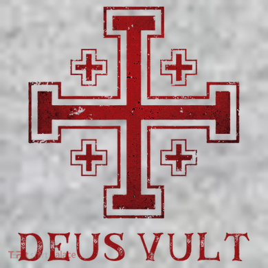 Catholic Knight Templar Crusader Cross The Baniff Cuffed Pom Beanie