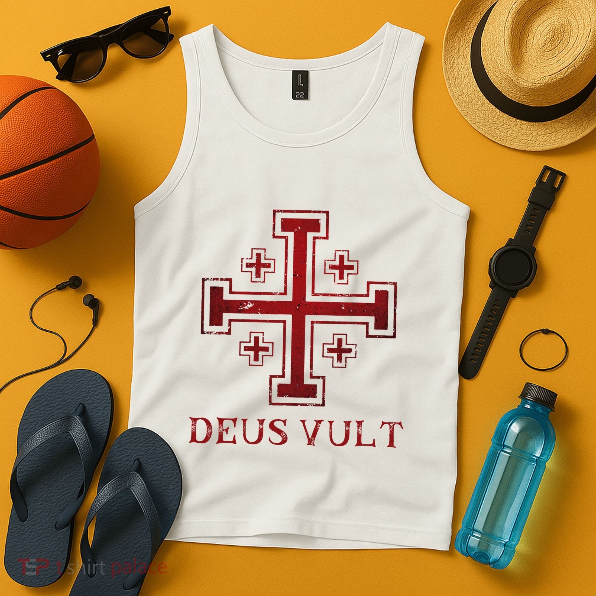 Catholic Knight Templar Crusader Cross Tank Top