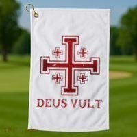 Catholic Knight Templar Crusader Cross Golf Towel thumb 1