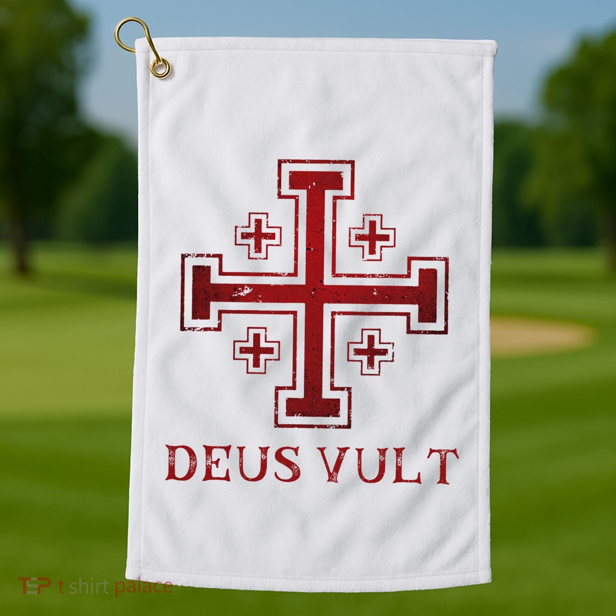 Catholic Knight Templar Crusader Cross Golf Towel