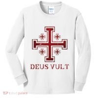 Catholic Knight Templar Crusader Cross Kids Long Sleeve Shirt thumb 0
