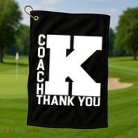 Coach K Thank You Golf Towel thumb 1