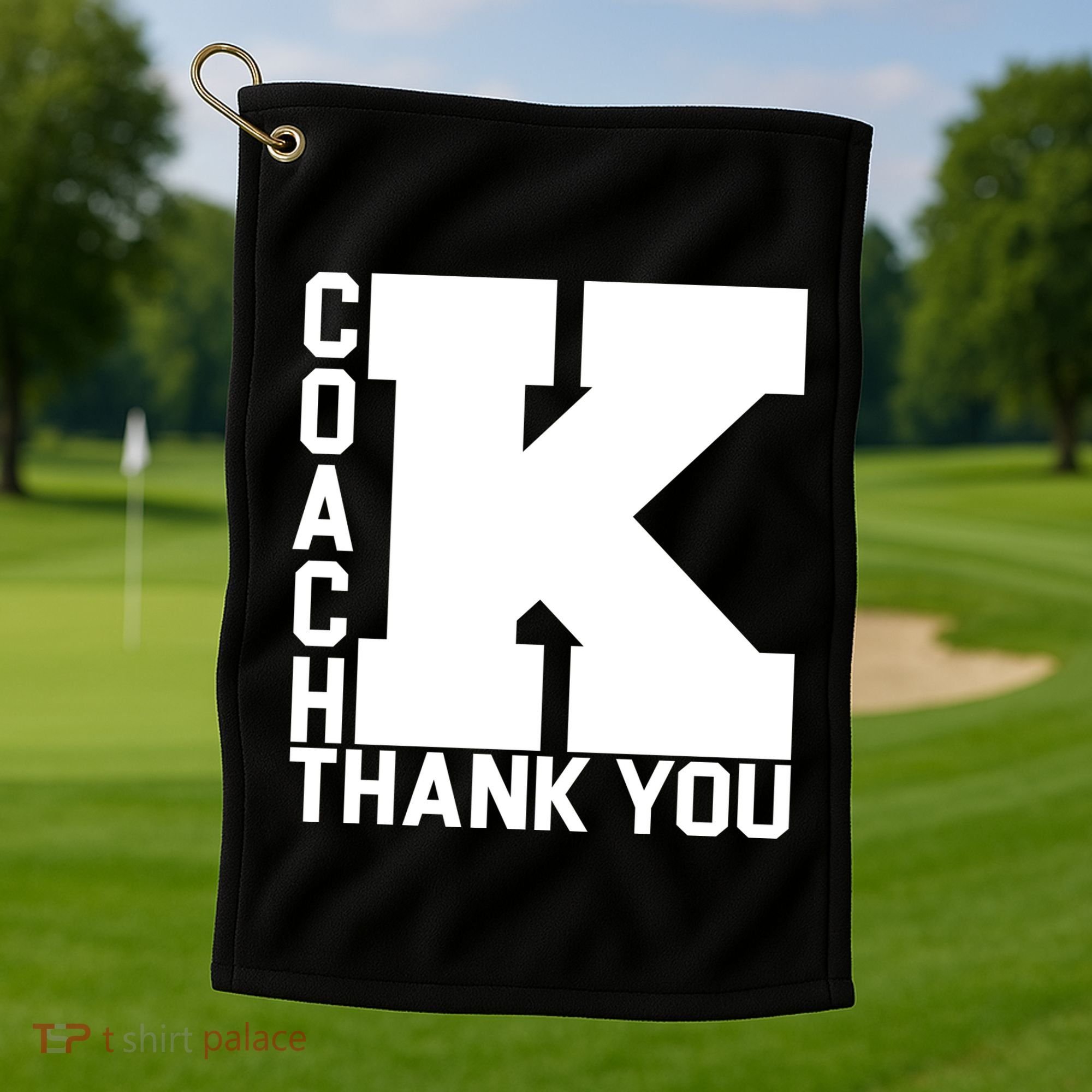 Coach K Thank You Golf Towel