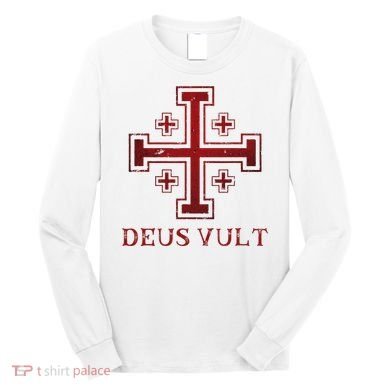 Catholic Knight Templar Crusader Cross Long Sleeve Shirt