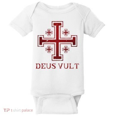 Catholic Knight Templar Crusader Cross Baby Bodysuit