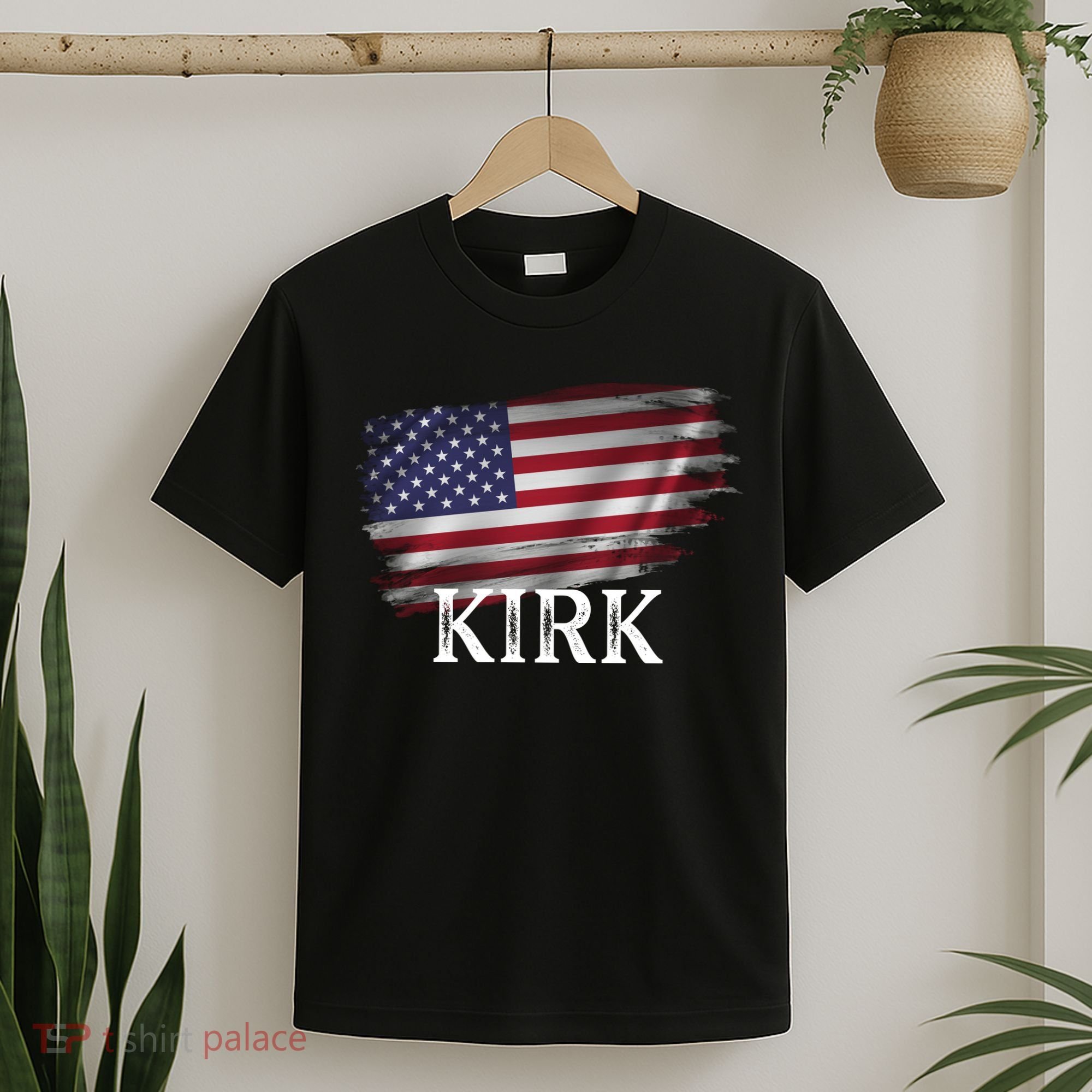 Charlie Kirk USA American Flag T-Shirt