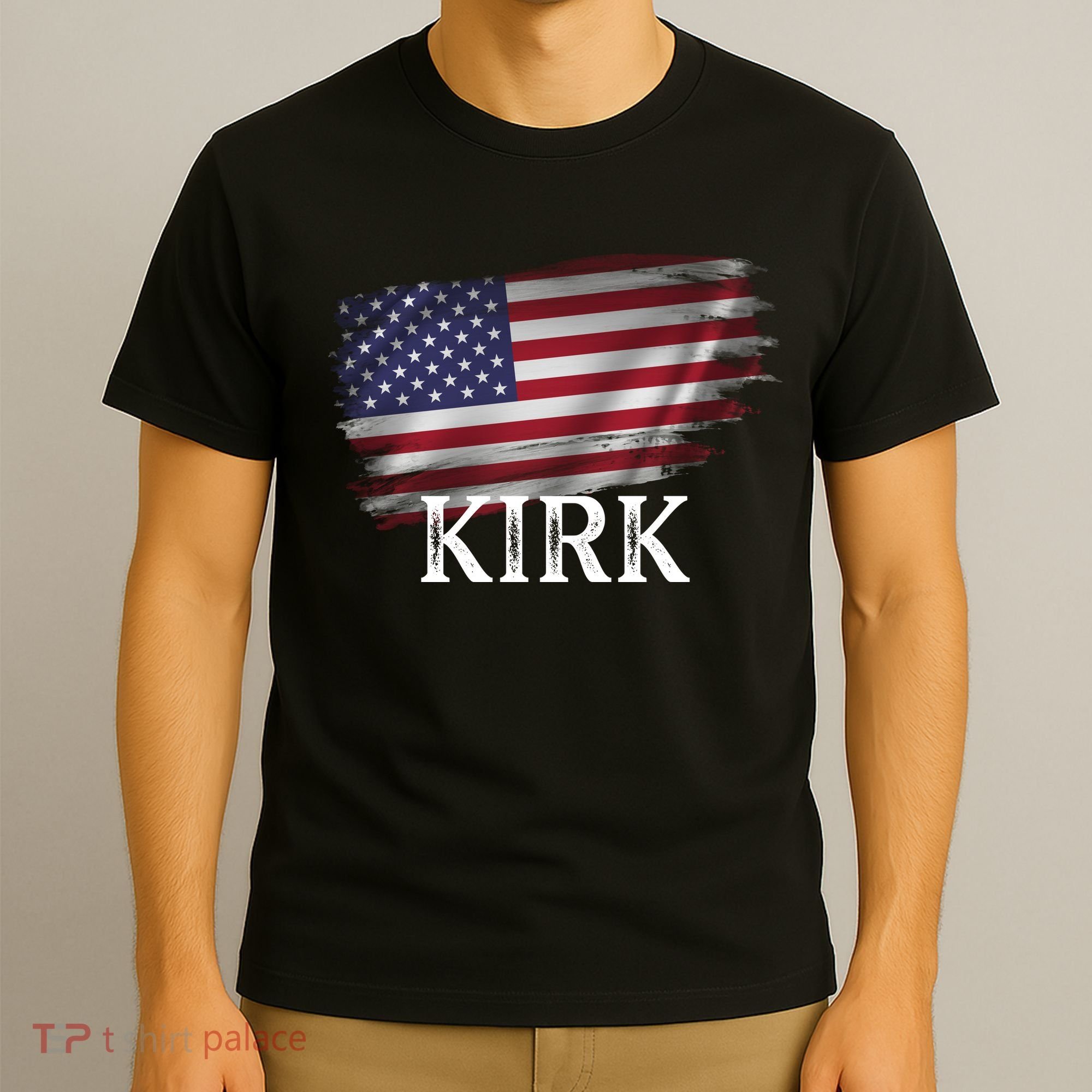 Charlie Kirk USA American Flag T-Shirt