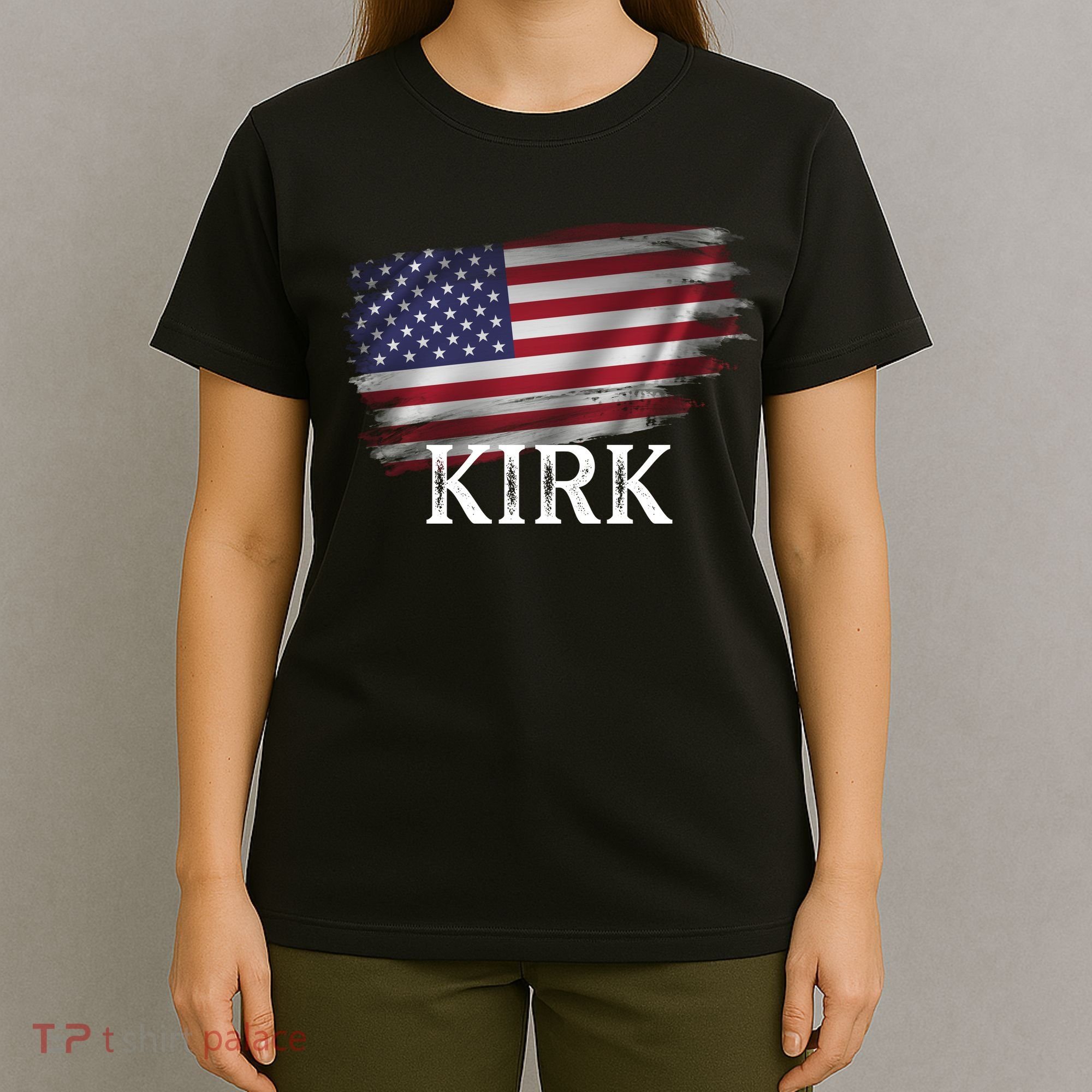 Charlie Kirk USA American Flag T-Shirt