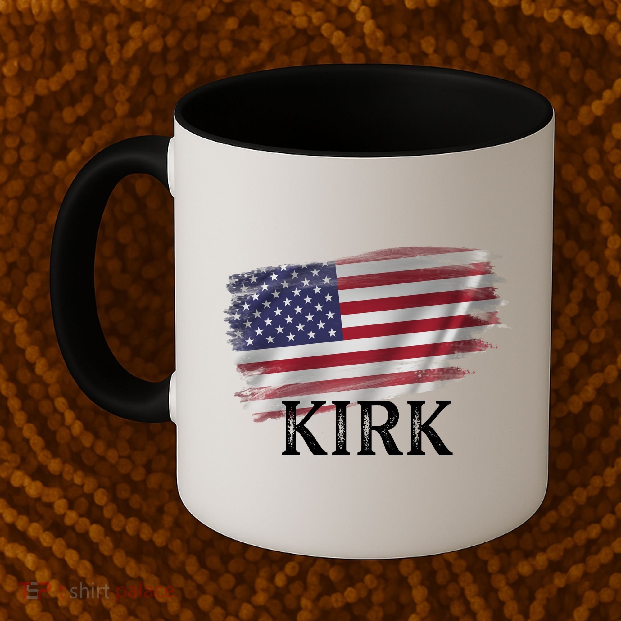 Charlie Kirk USA American Flag Coffee Mug