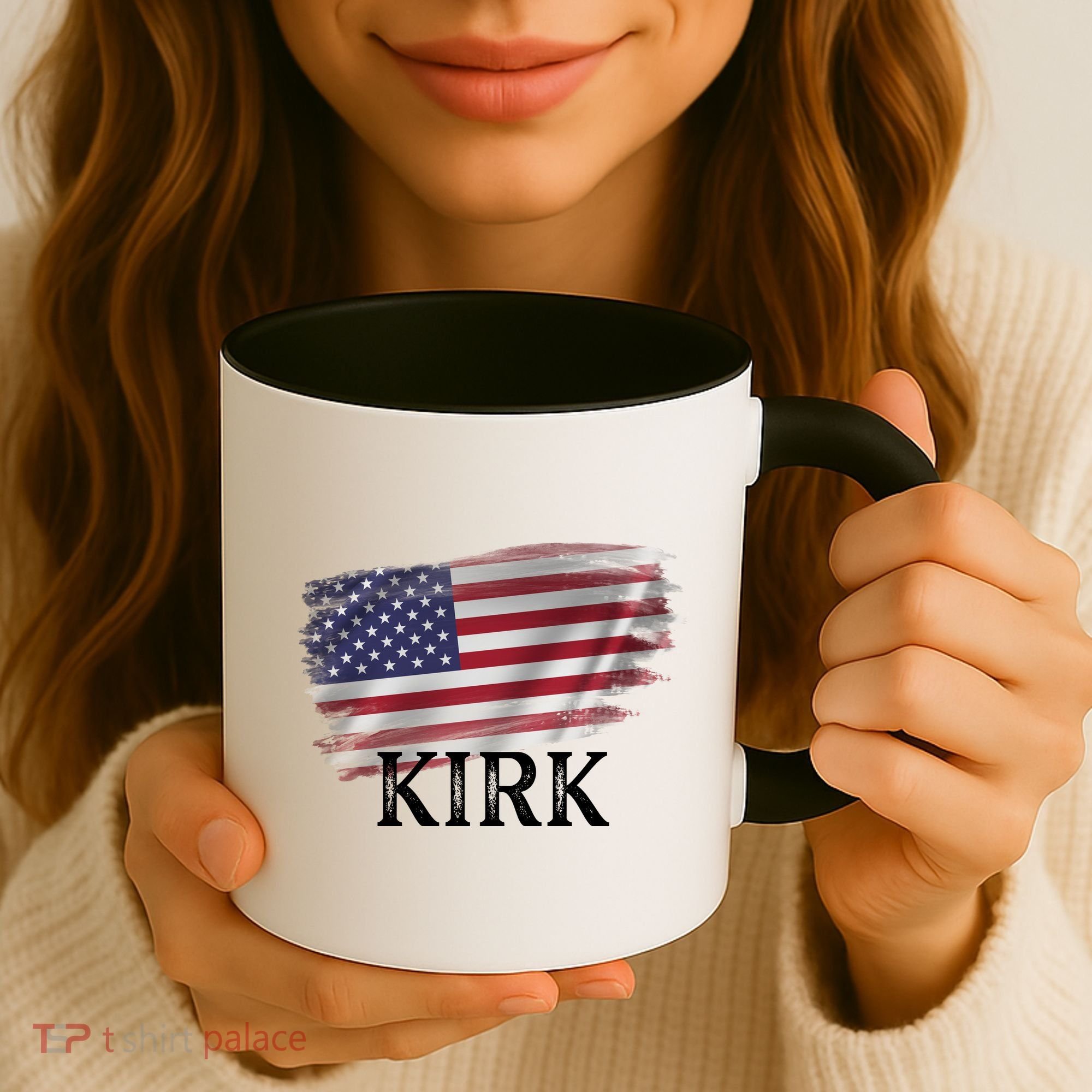 Charlie Kirk USA American Flag Coffee Mug