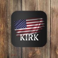 Charlie Kirk USA American Flag Coaster thumb 0