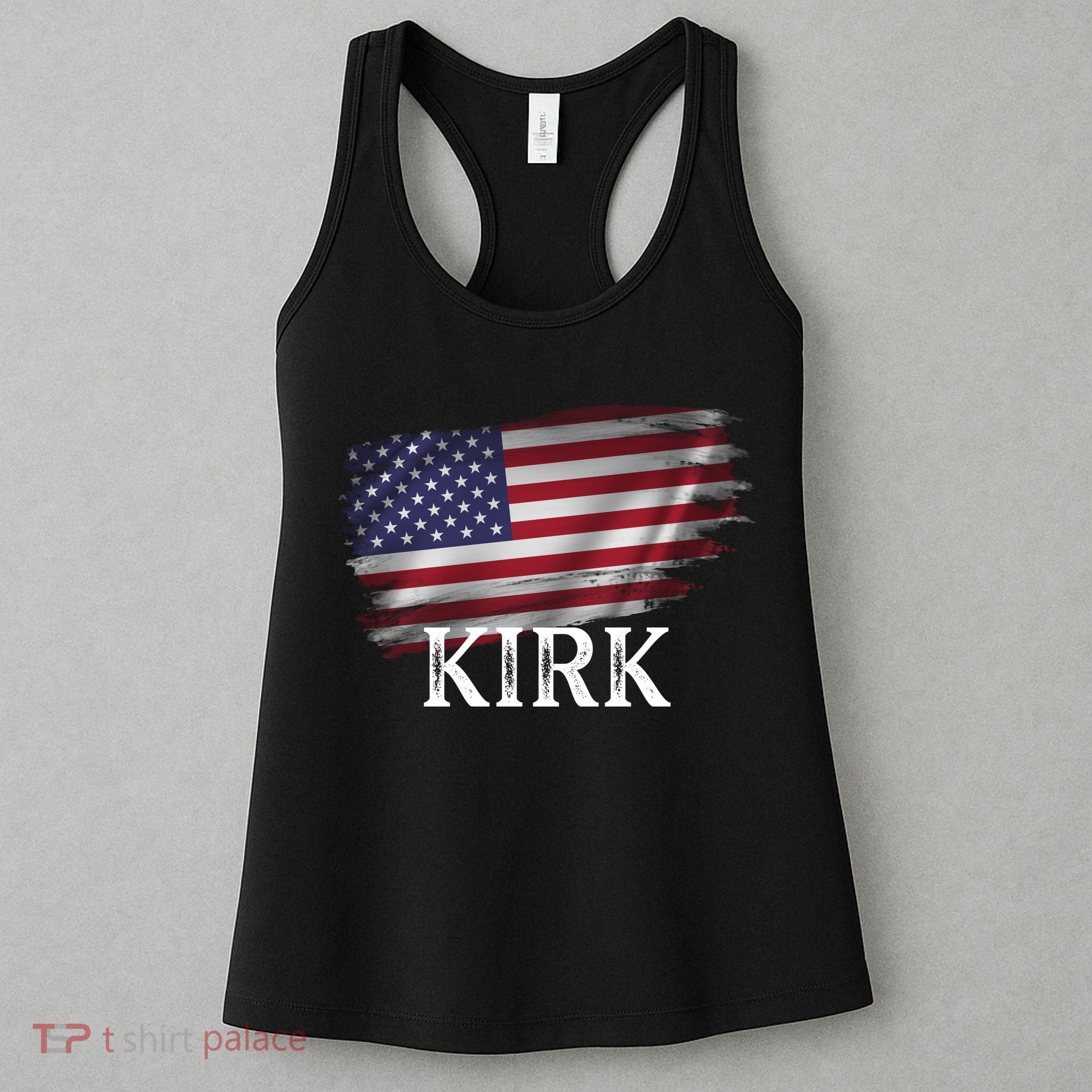 Charlie Kirk USA American Flag Women's Tank Top