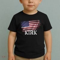 Charlie Kirk USA American Flag Toddler T-Shirt thumb 2