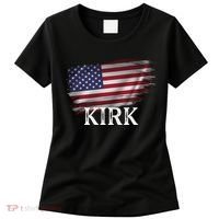 Charlie Kirk USA American Flag Women's T-Shirt thumb 0