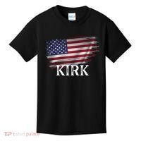 Charlie Kirk USA American Flag Kids T-Shirt thumb 0