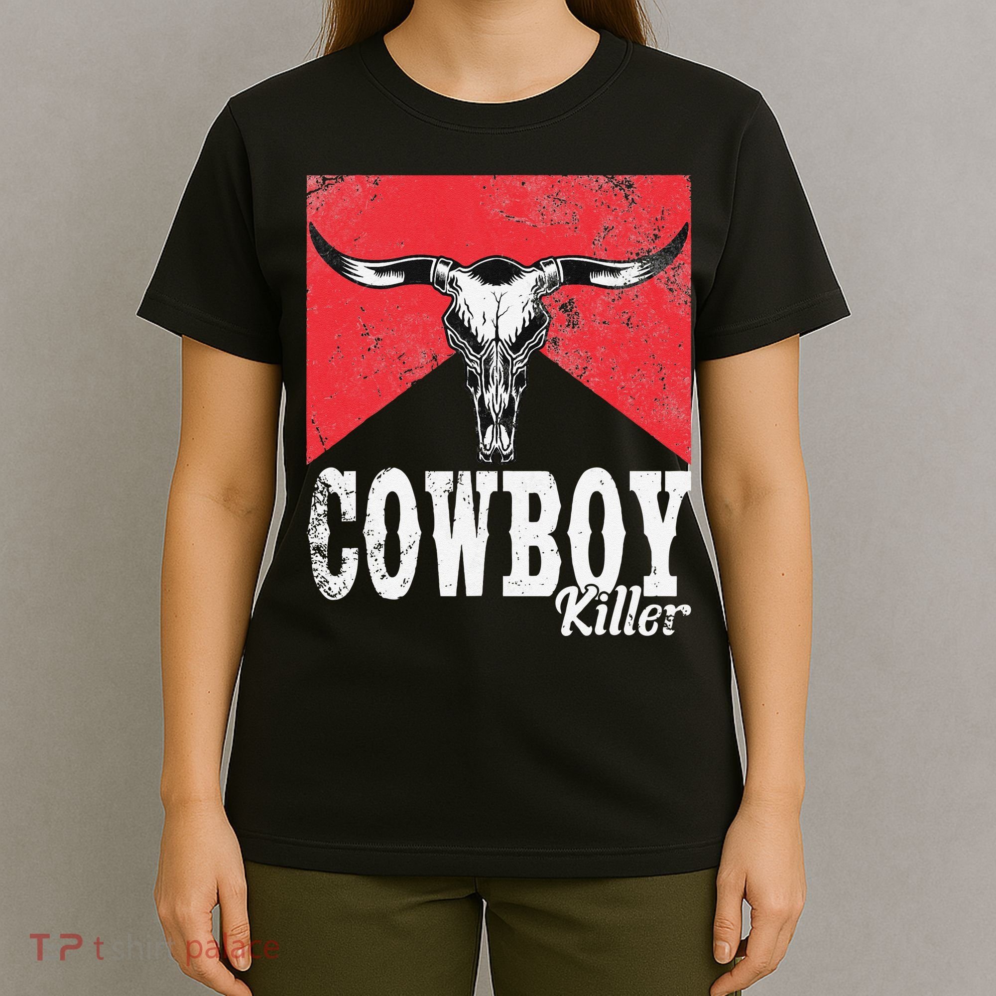 Cowboy Killer Western Cowgirl Cowboy Killers Bull Horn T-Shirt