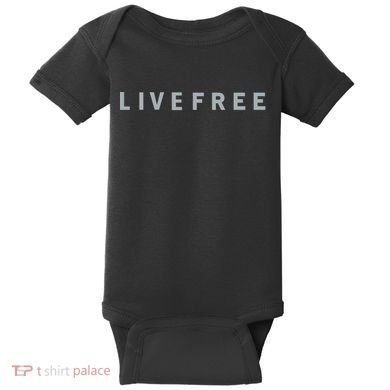 Charlie Kirk Wearing Live Free Baby Bodysuit