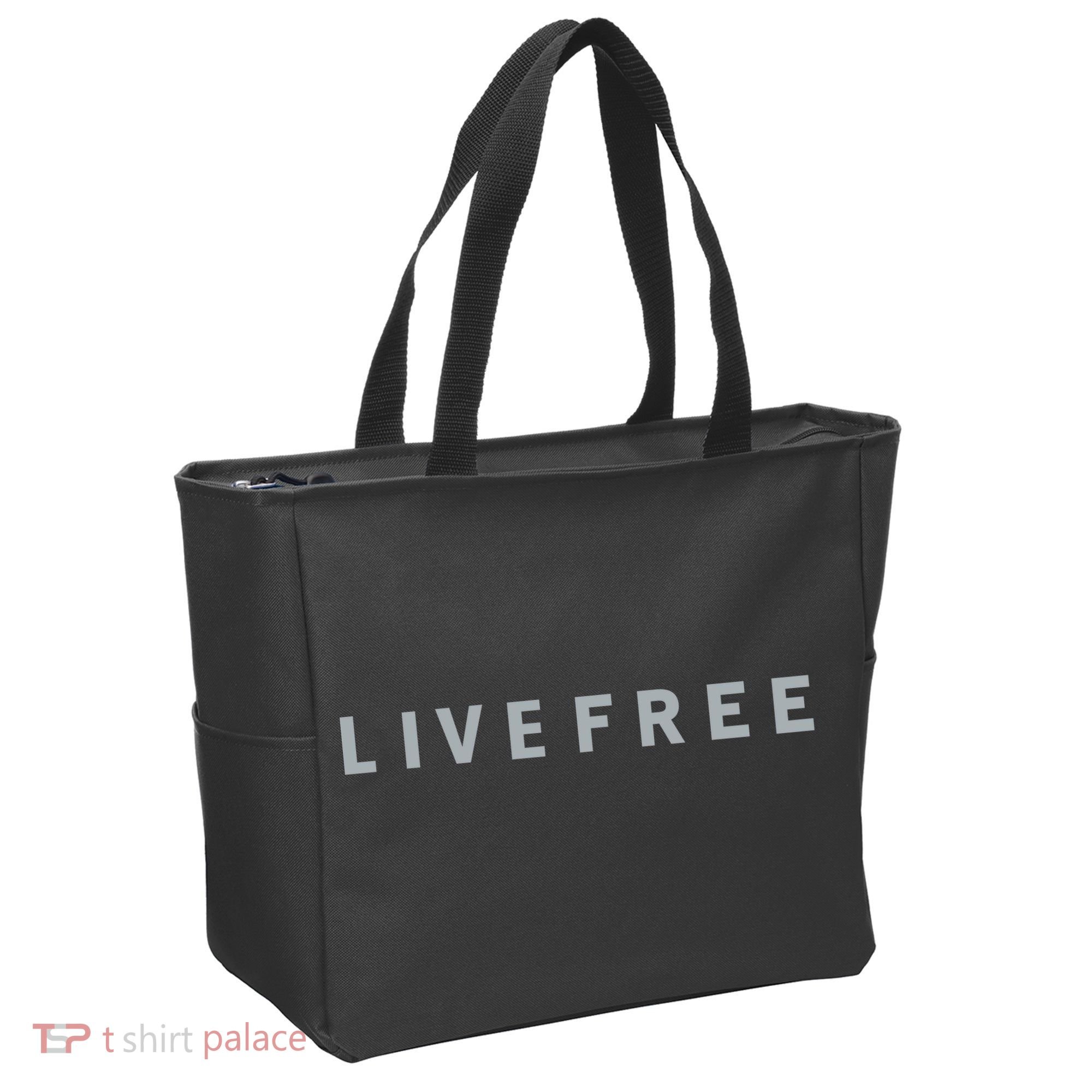 Charlie Kirk Wearing Live Free Tote Bag