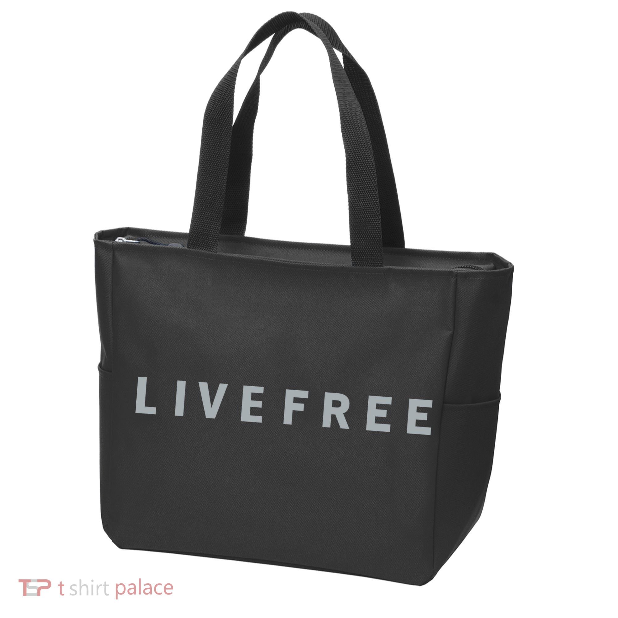 Charlie Kirk Wearing Live Free Tote Bag