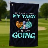 Crocheting Knitting Yarn Funny Knitting Yarn Crochet Golf Towel thumb 1