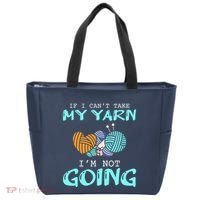 Crocheting Knitting Yarn Funny Knitting Yarn Crochet Tote Bag thumb 0