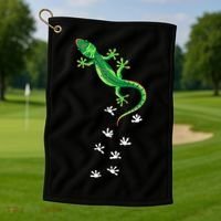 Cool Lizard Art Men Women Herpetology Reptile Lizard Lover Golf Towel thumb 1
