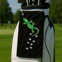 Cool Lizard Art Men Women Herpetology Reptile Lizard Lover Golf Towel thumb 2