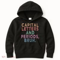 Capital Letters And Periods Bruh Kids Hoodie thumb 0