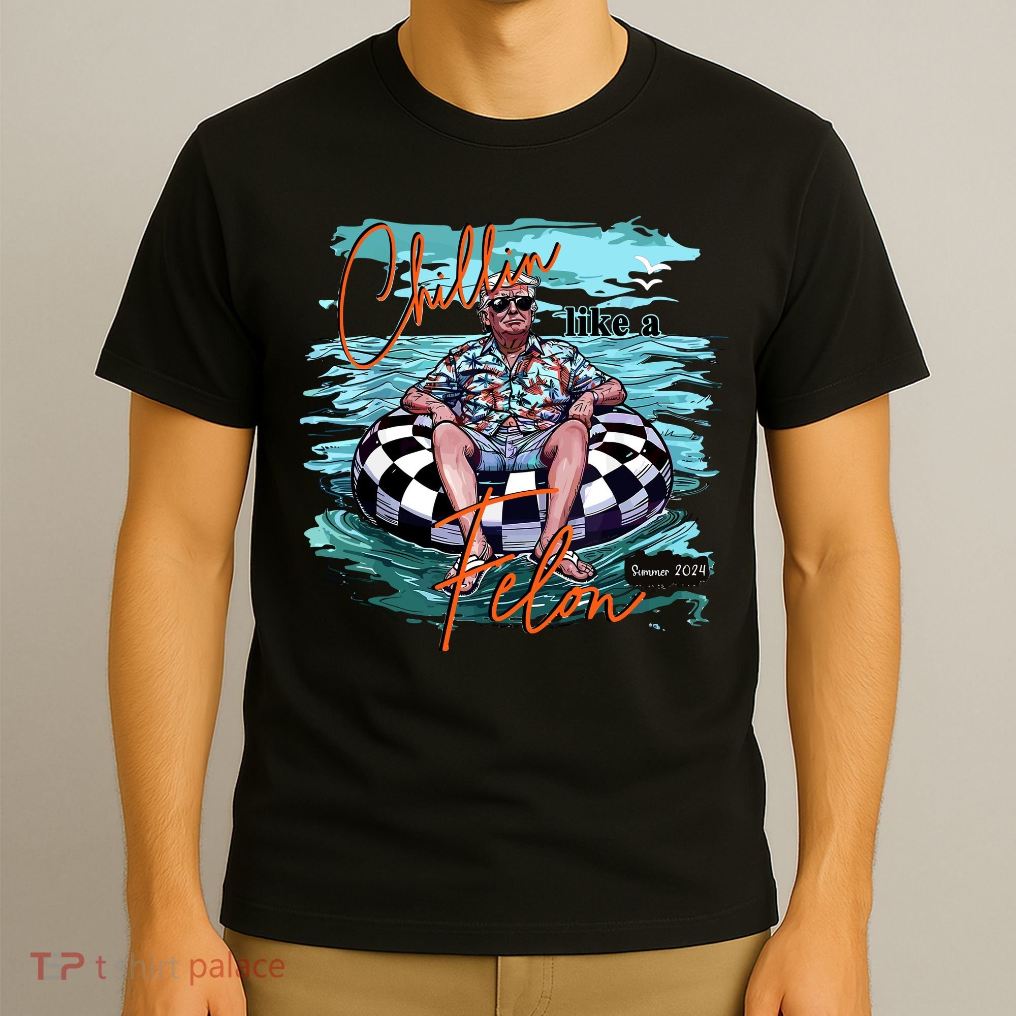 Chillin Like A Felon Trump For President 2024 Retro Summer T-Shirt
