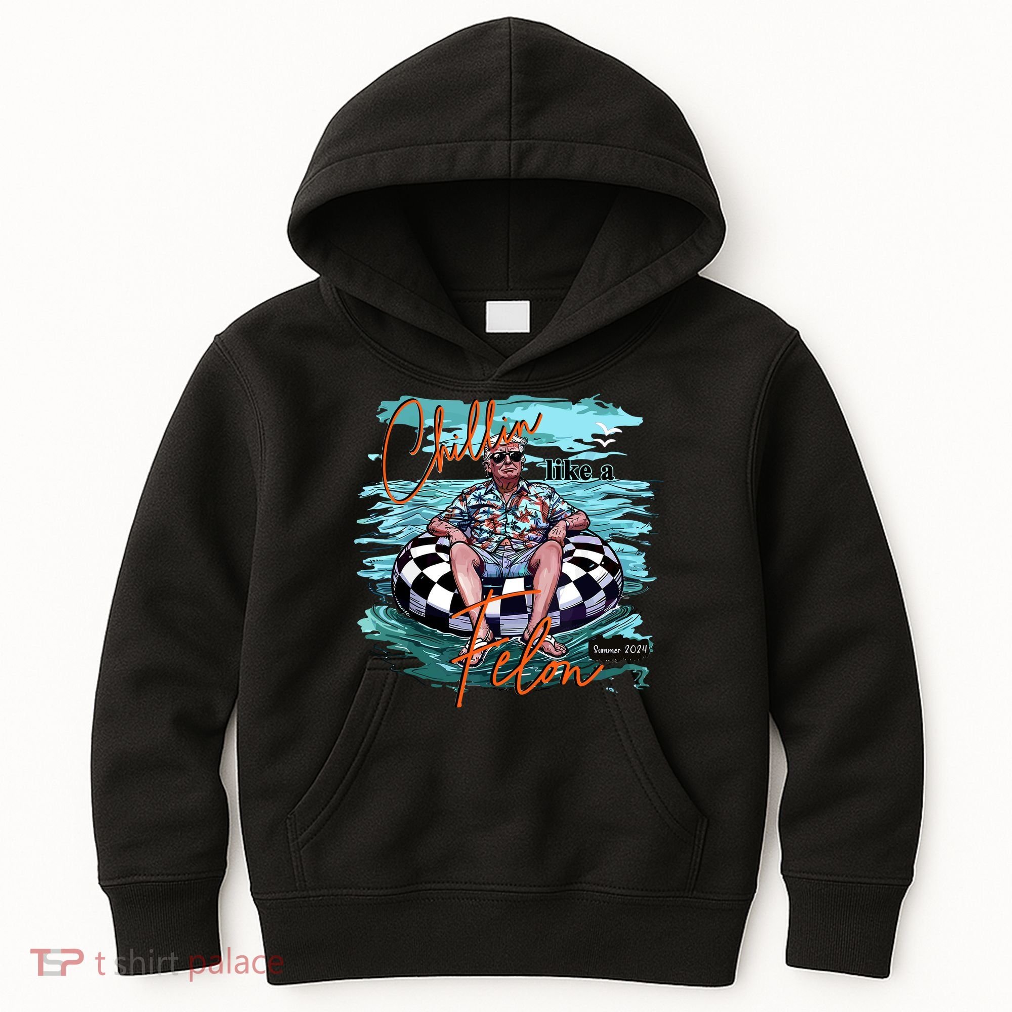 Chillin Like A Felon Trump For President 2024 Retro Summer Kids Hoodie