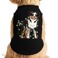 Christmas Lights Australian Shepherd Dog Lover Xmas Gift Cute Gift Doggie Tank thumb 0