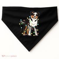 Christmas Lights Australian Shepherd Dog Lover Xmas Gift Cute Gift USA-Made Doggie Bandana thumb 0