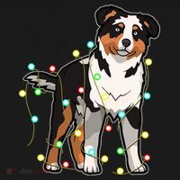 Christmas Lights Australian Shepherd Dog Lover Xmas Gift Cute Gift Backpack thumb 2