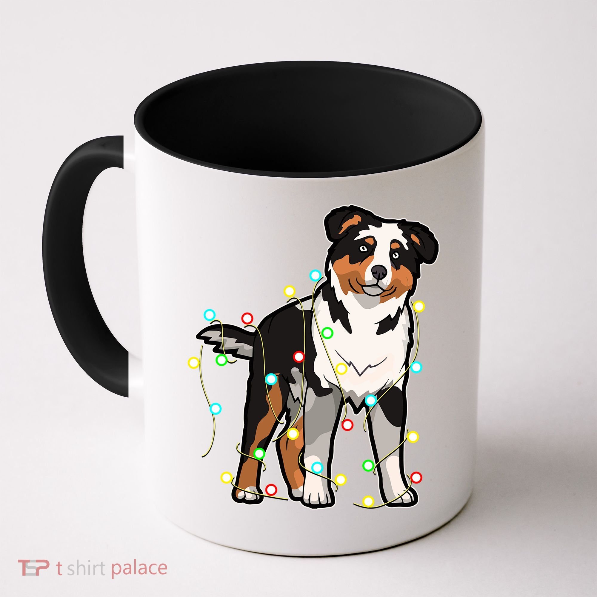 Christmas Lights Australian Shepherd Dog Lover Xmas Gift Cute Gift Coffee Mug