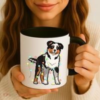 Christmas Lights Australian Shepherd Dog Lover Xmas Gift Cute Gift Coffee Mug thumb 3