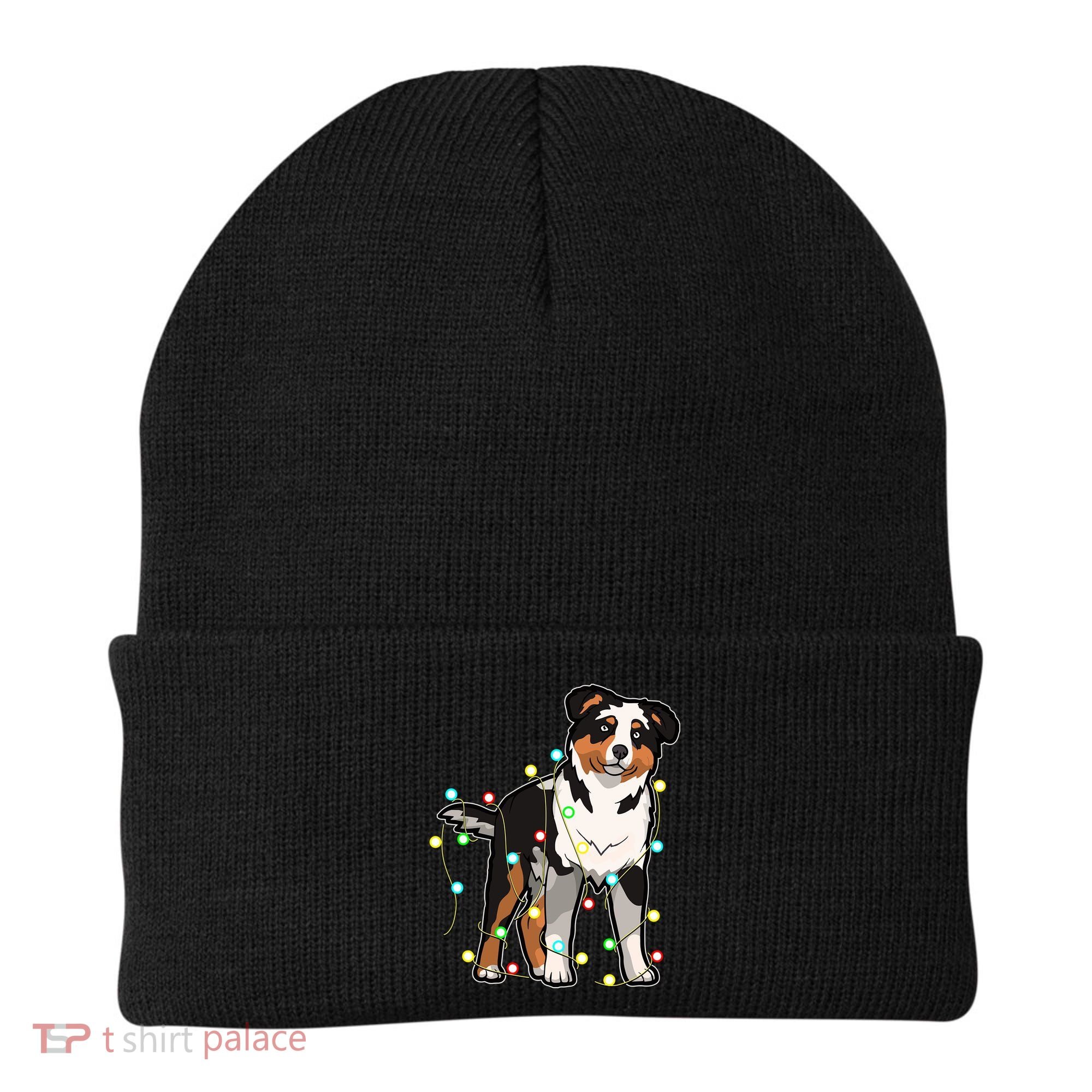 Christmas Lights Australian Shepherd Dog Lover Xmas Gift Cute Gift Beanie