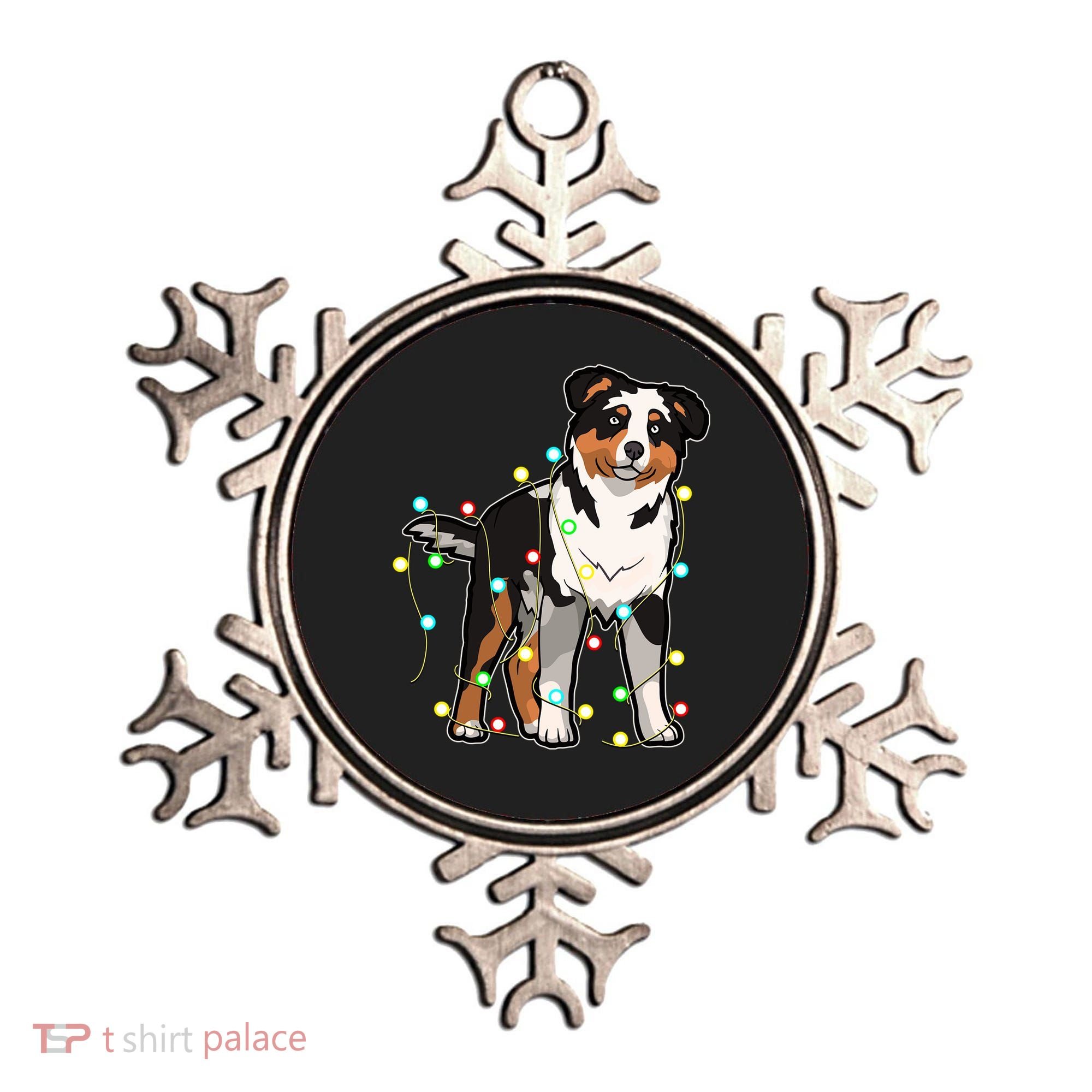 Christmas Lights Australian Shepherd Dog Lover Xmas Gift Cute Gift Ornament