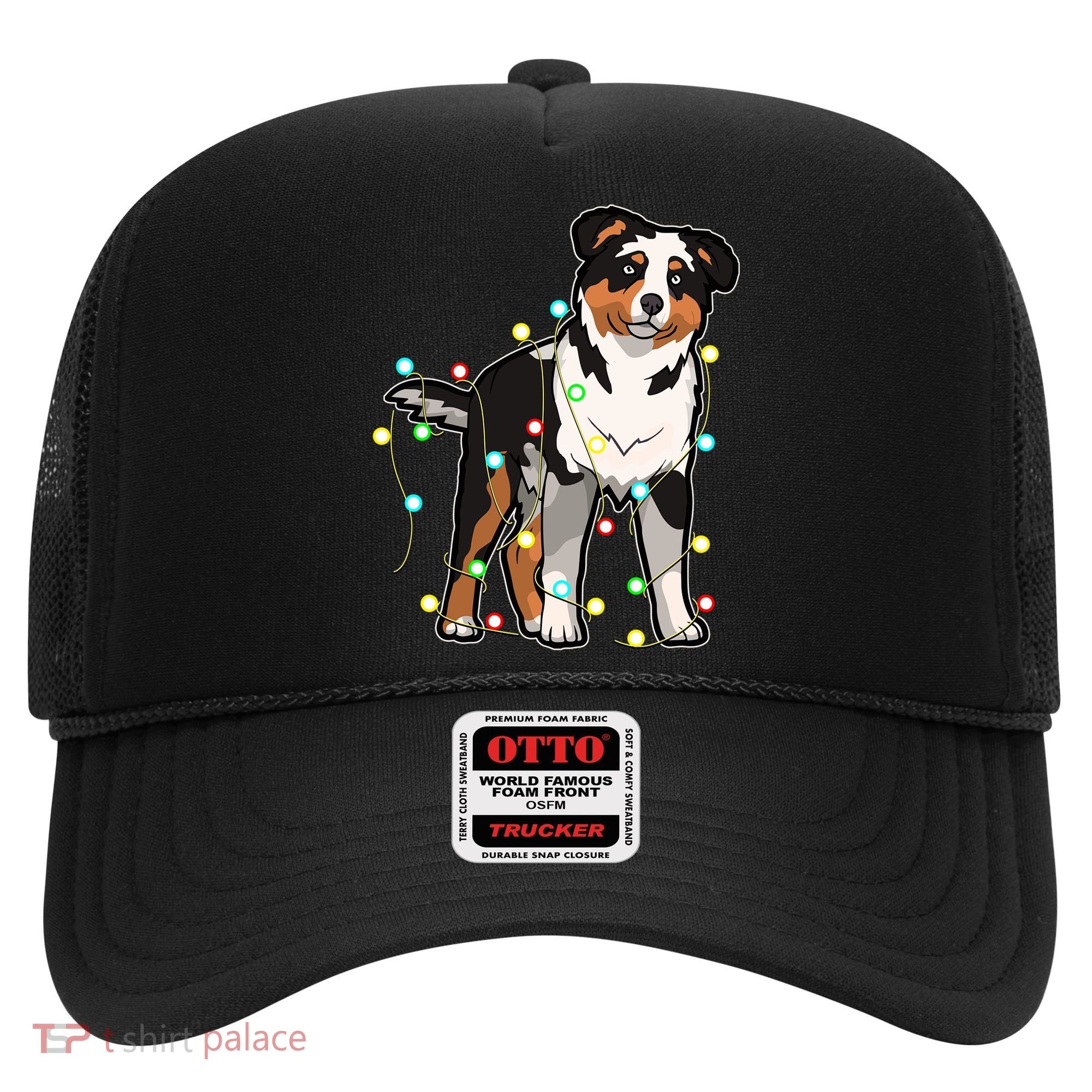 Christmas Lights Australian Shepherd Dog Lover Xmas Gift Cute Gift Hat