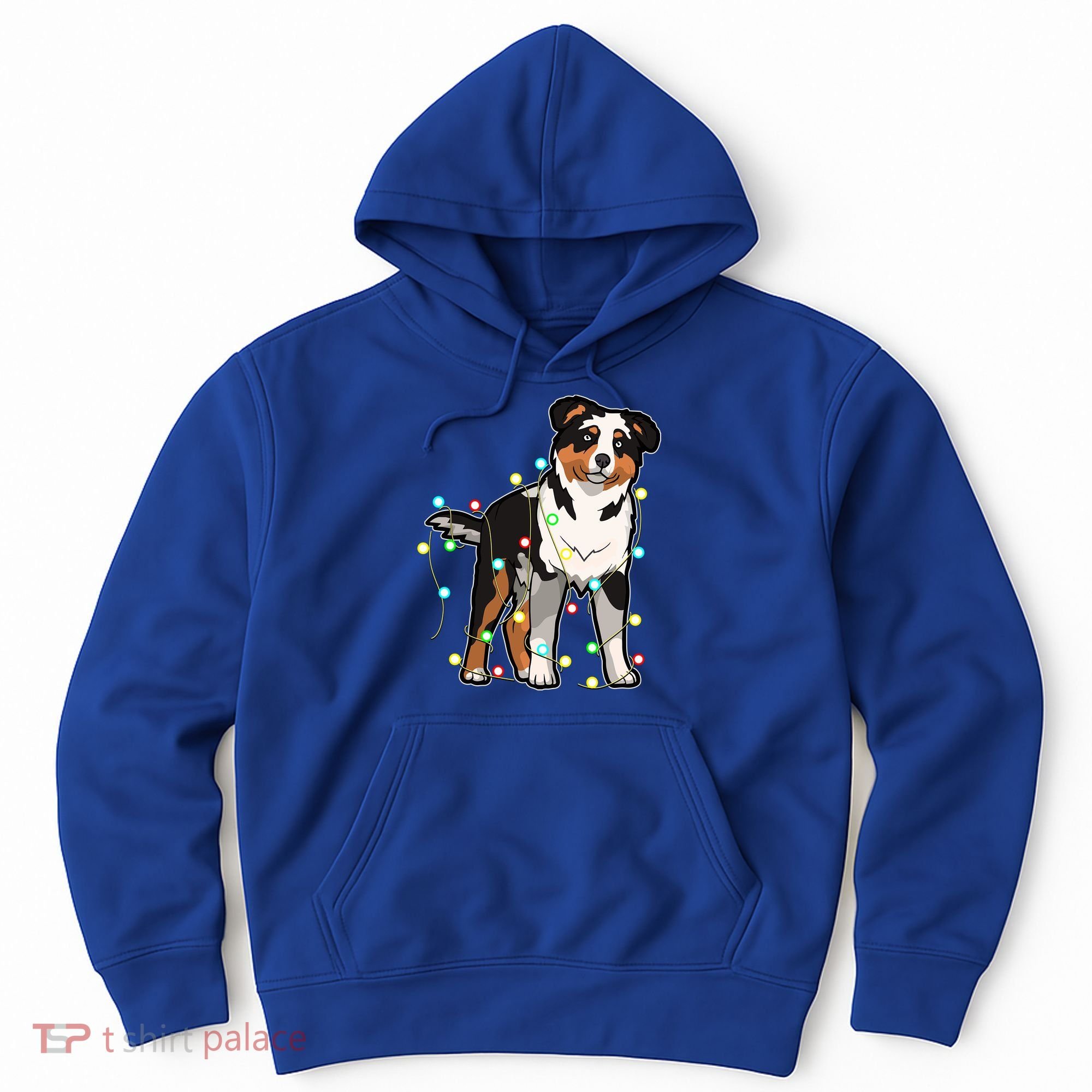 Christmas Lights Australian Shepherd Dog Lover Xmas Gift Cute Gift Hoodie