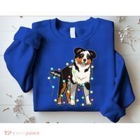 Christmas Lights Australian Shepherd Dog Lover Xmas Gift Cute Gift Sweatshirt thumb 2