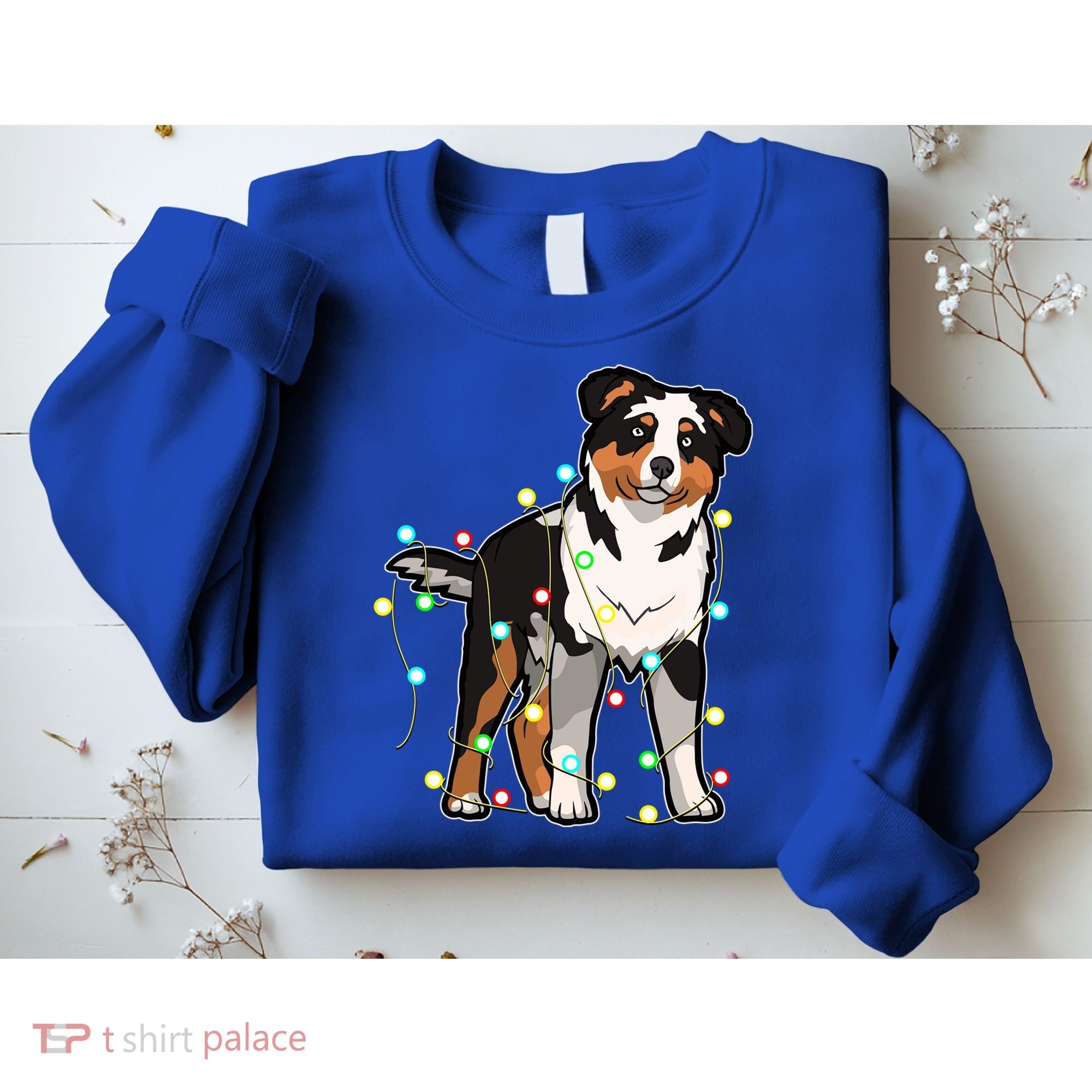 Christmas Lights Australian Shepherd Dog Lover Xmas Gift Cute Gift Sweatshirt