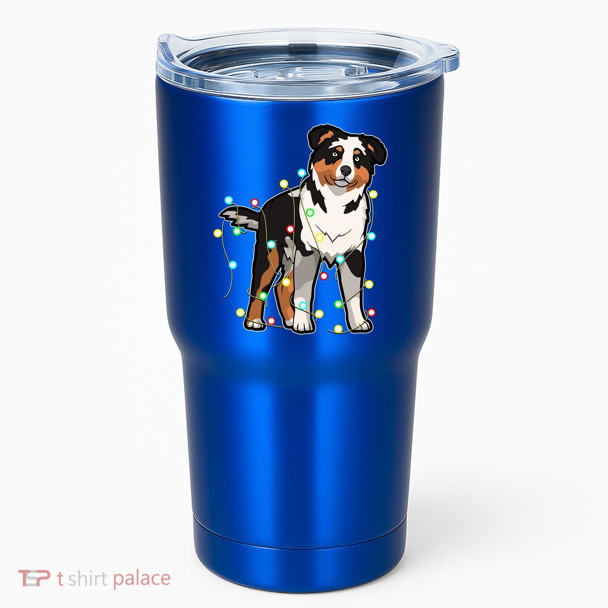 Christmas Lights Australian Shepherd Dog Lover Xmas Gift Cute Gift Tumbler