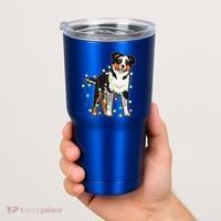 Christmas Lights Australian Shepherd Dog Lover Xmas Gift Cute Gift Tumbler thumb 2